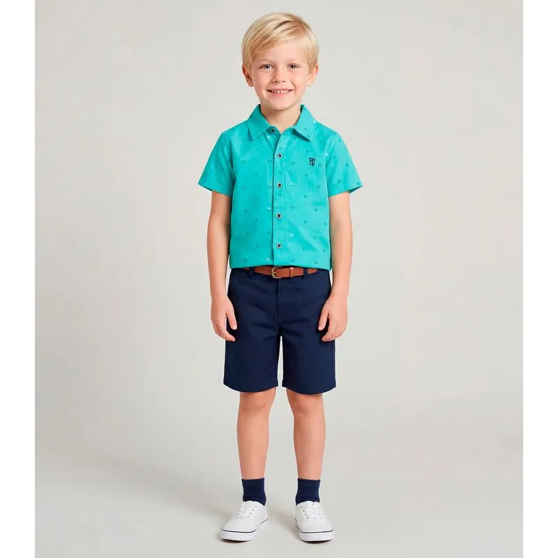 Conjunto Infantil Camisa Com Bermuda Trick Nick Verde 14