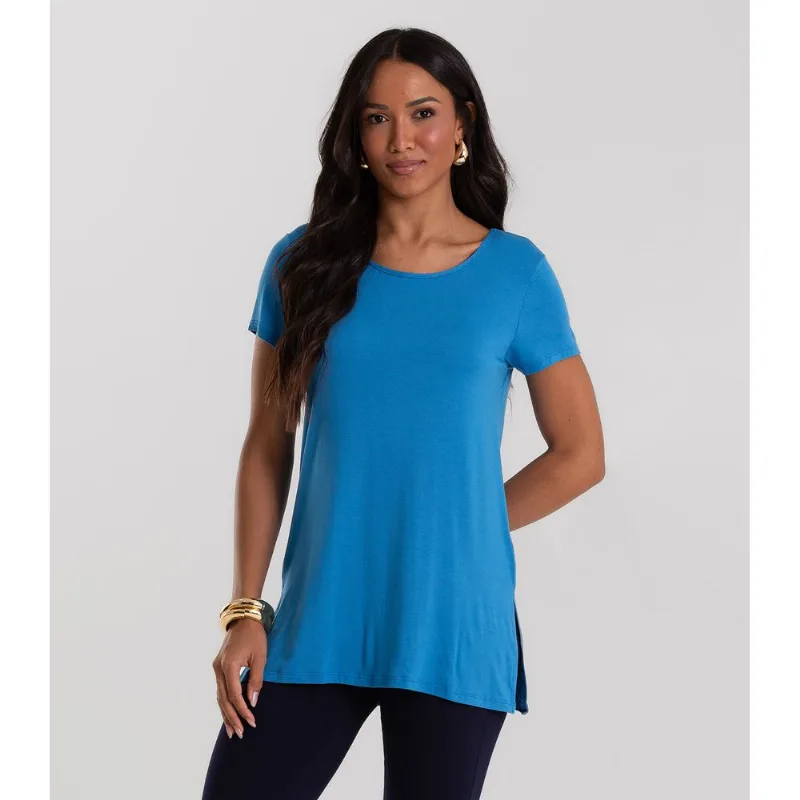 Blusa Básica Alongada Feminina Rovitex Azul M