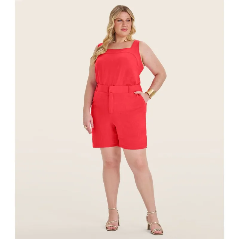 Regata Feminina Plus Size Secret Glam Laranja Plus G3