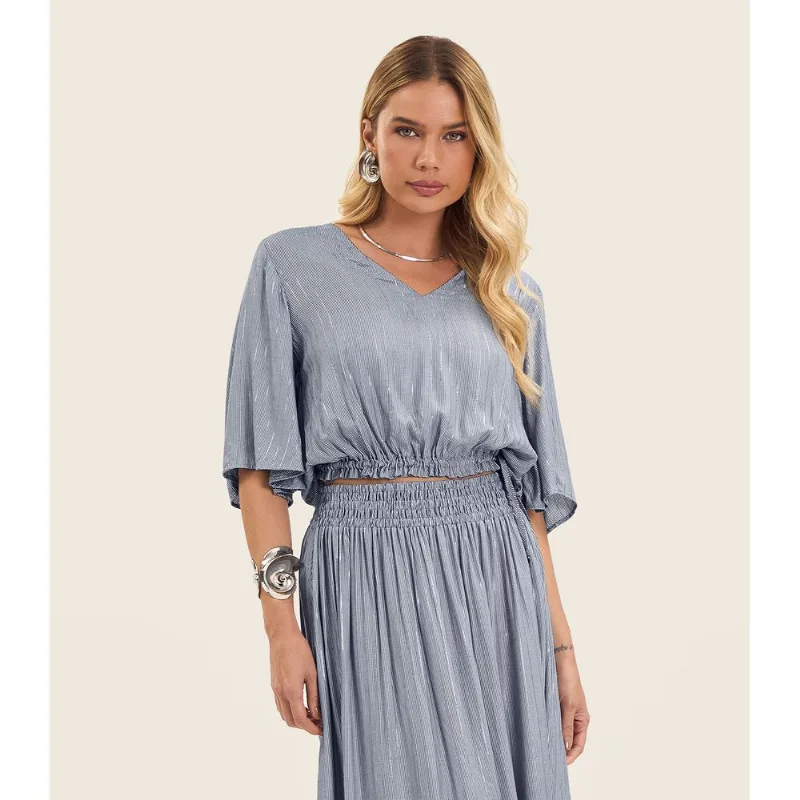 Blusa Feminina Manga 3/4 Endless Azul GG