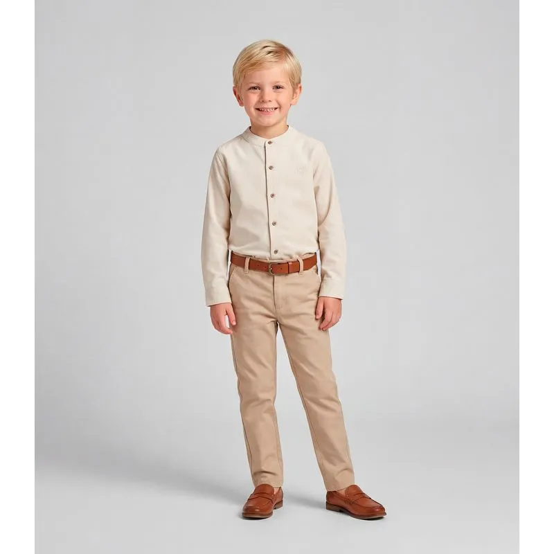 Camisa Infantil Menino Manga Longa Trick Nick Bege 12