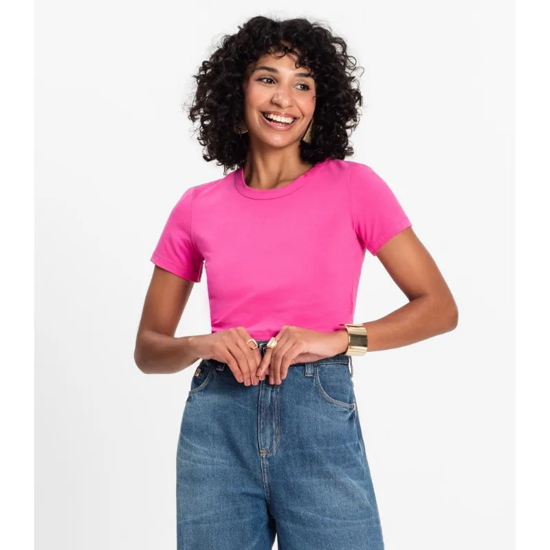 Blusa Básica Feminina Cotton Leve Rovitex Rosa GG