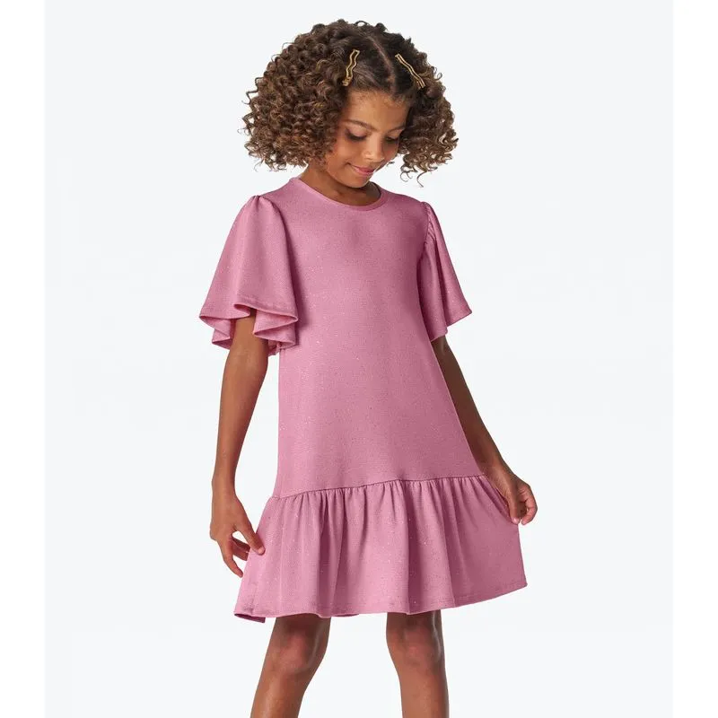 Vestido Infantil em Malha Star Shine Trick Nick Rosa 4