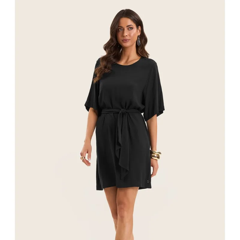 Vestido Curto Feminino Com Cinto Endless Preto GG