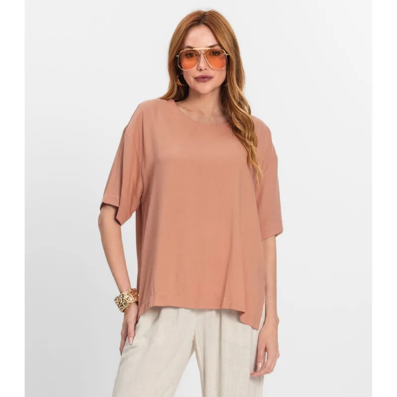 Blusa Feminina Manga Curta Endless Marrom G