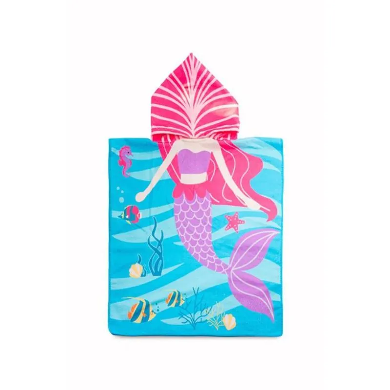 Poncho Infantil Atoalhado Camesa Azul Un