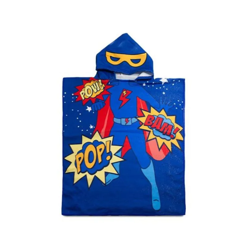 Poncho Infantil Atoalhado Camesa Azul Un