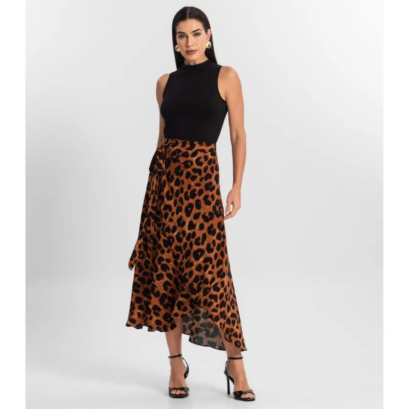 Saia Midi Amarração Envelope Select Vermelho UN
