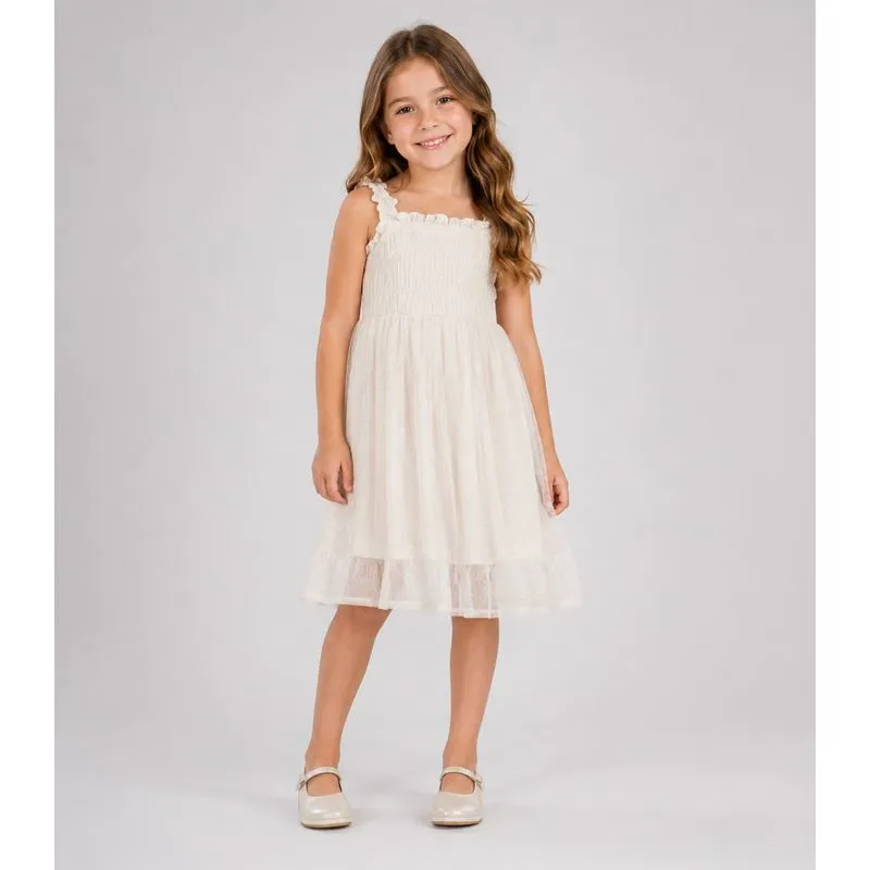 Vestido Menina Cotton Leve Trick Nick Bege 6