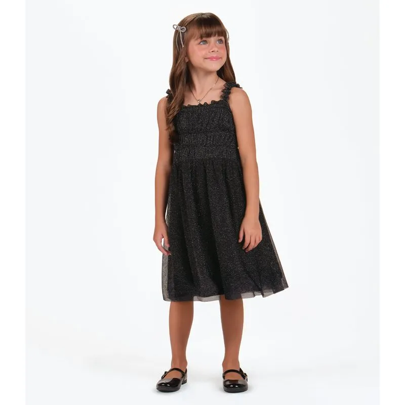 Vestido Menina Cotton Leve Trick Nick Preto 8