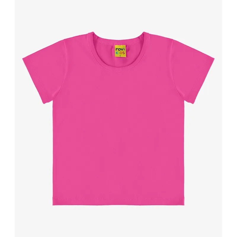 Blusa Básica Infantil Cotton Leve Rovi Kids Rosa 18