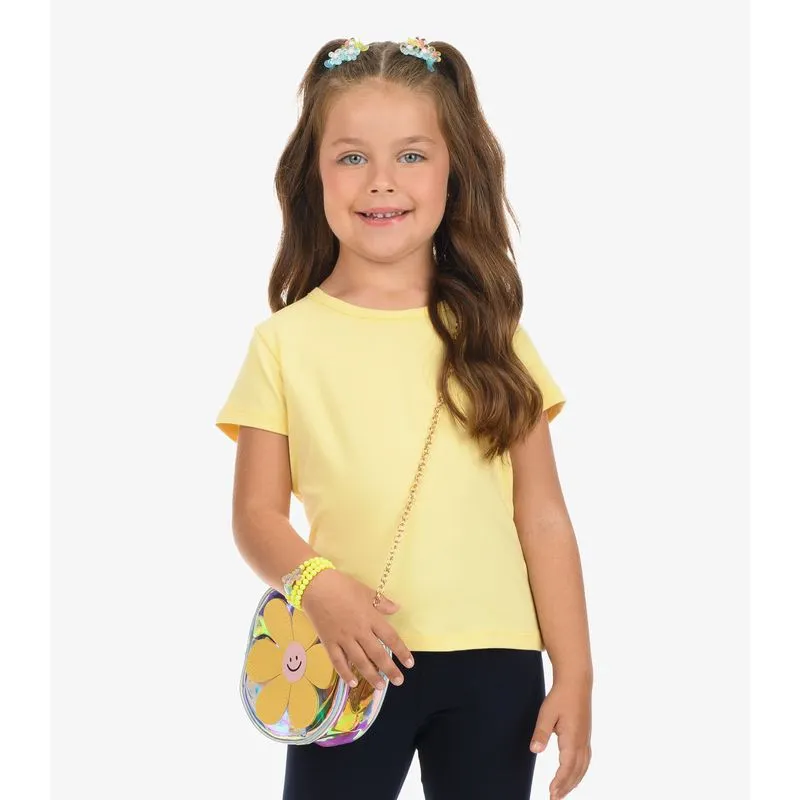 Blusa Básica Infantil Cotton Leve Rovi Kids Amarelo 4