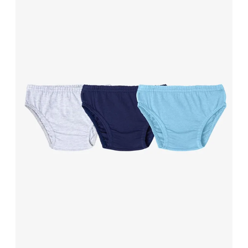 Kit 3 Cuecas Slip Infantil Em Algodão Select Azul 2