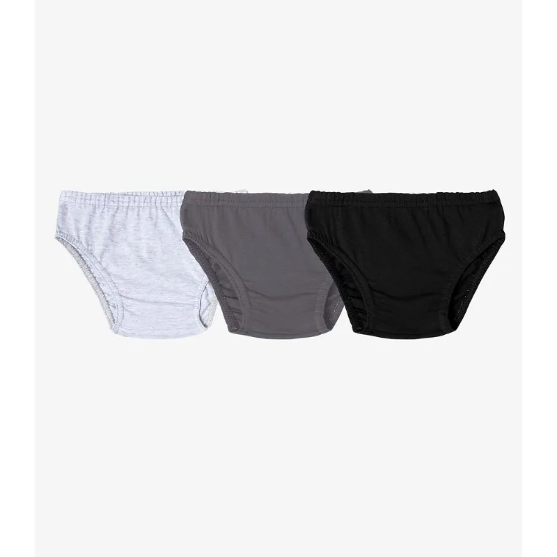 Kit 3 Cuecas Slip Infantil Em Algodão Select Preto 8