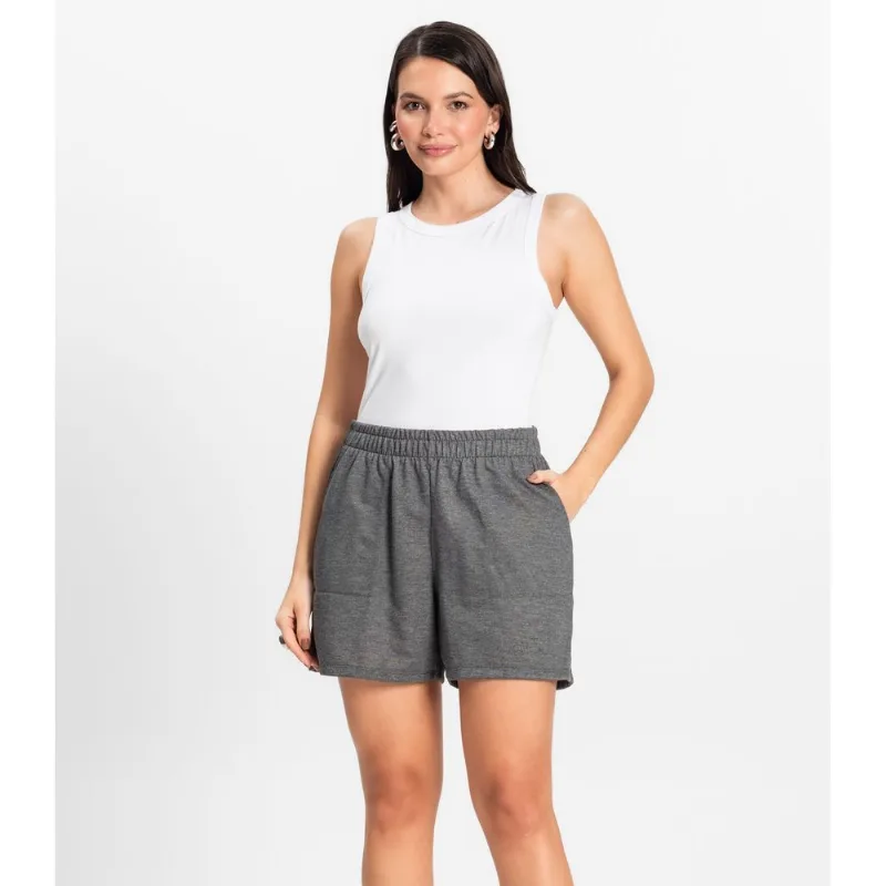 Bermuda Feminina em Viscose Sarjada Pesada Rovitex Preto G