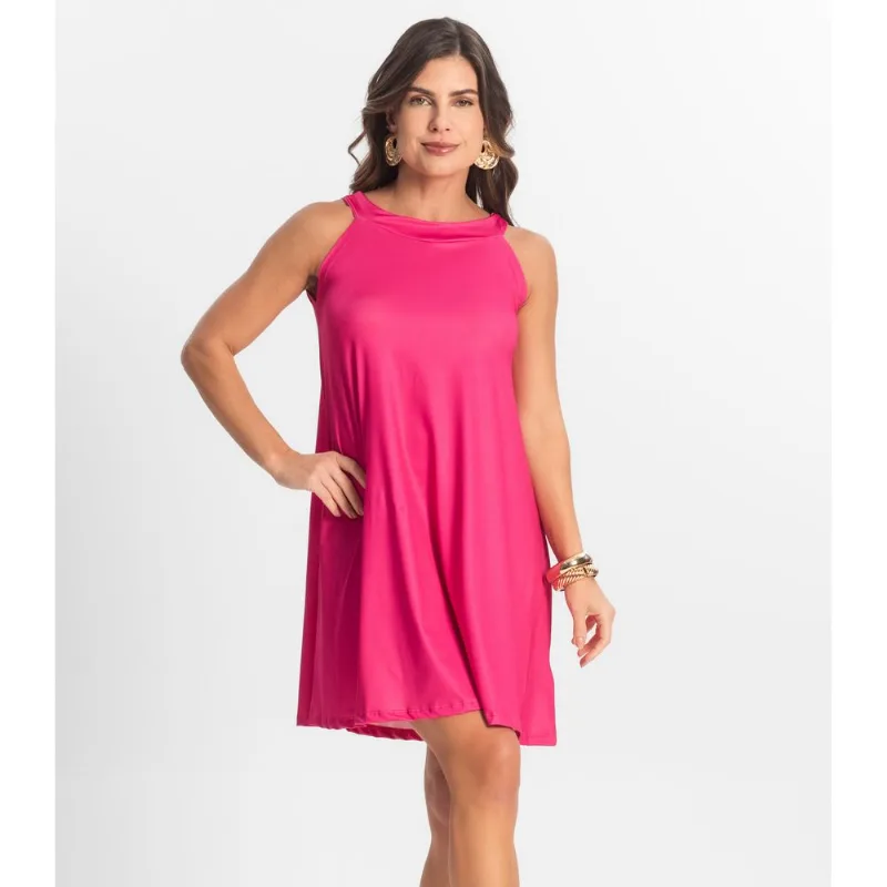 Vestido Feminino Curto Em Liganete Select Rosa M