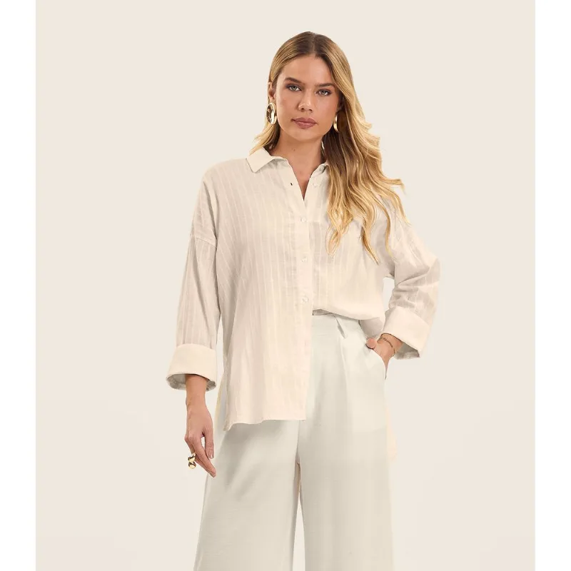 Camisa Feminina Manga Longa Endless Bege G