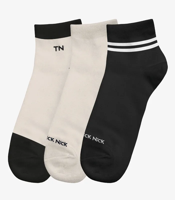 Kit 3 Pares De Meia Cano Curto Infantil Trick Nick Preto 23/27
