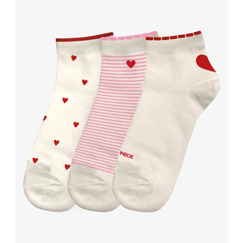 Kit 3 Pares De Meia Cano Curto Infantil Trick Nick Vermelho 23/27