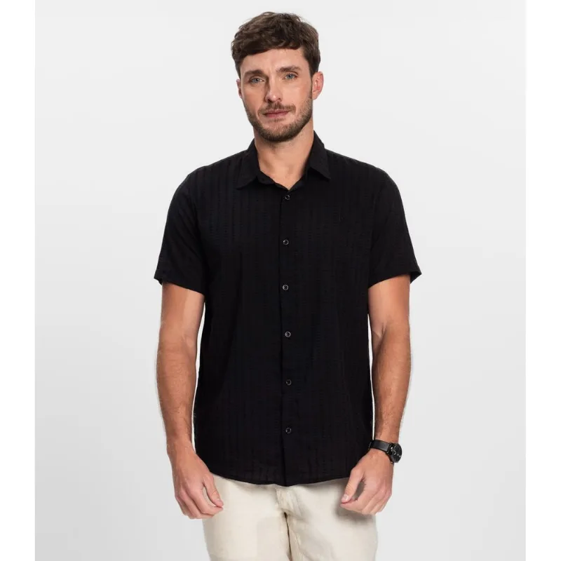 Camisa Masculina Manga Curta Diametro Preto M