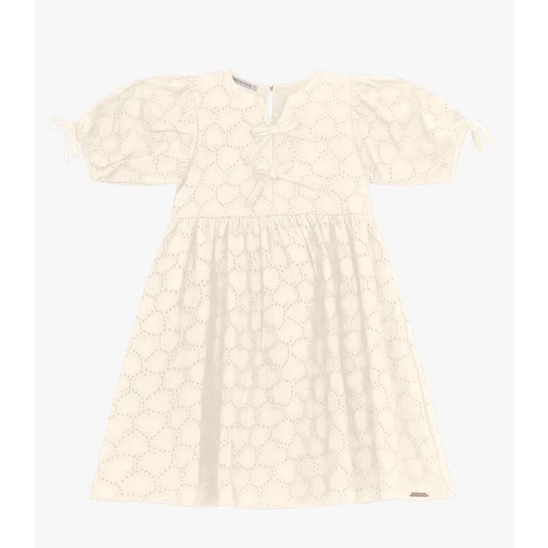 Vestido em Laise Corações e Viscose Khy Trick Nick Off White 4
