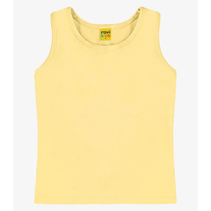 Regata Básica Infantil Feminina Rovi Kids Amarelo 8