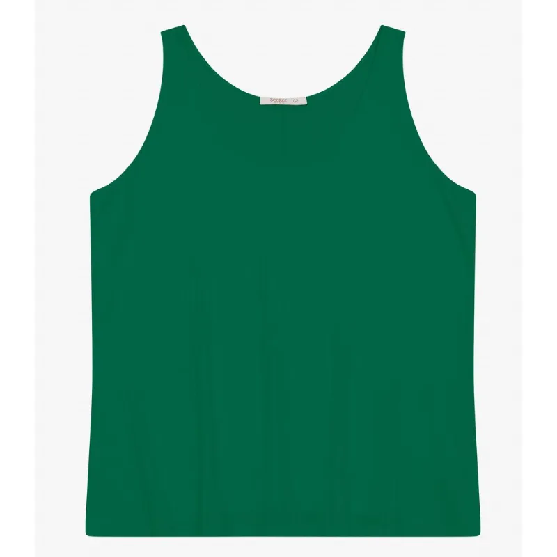 Regata Plus Size Em Ribana Canelada Secret Glam Verde Plus G3
