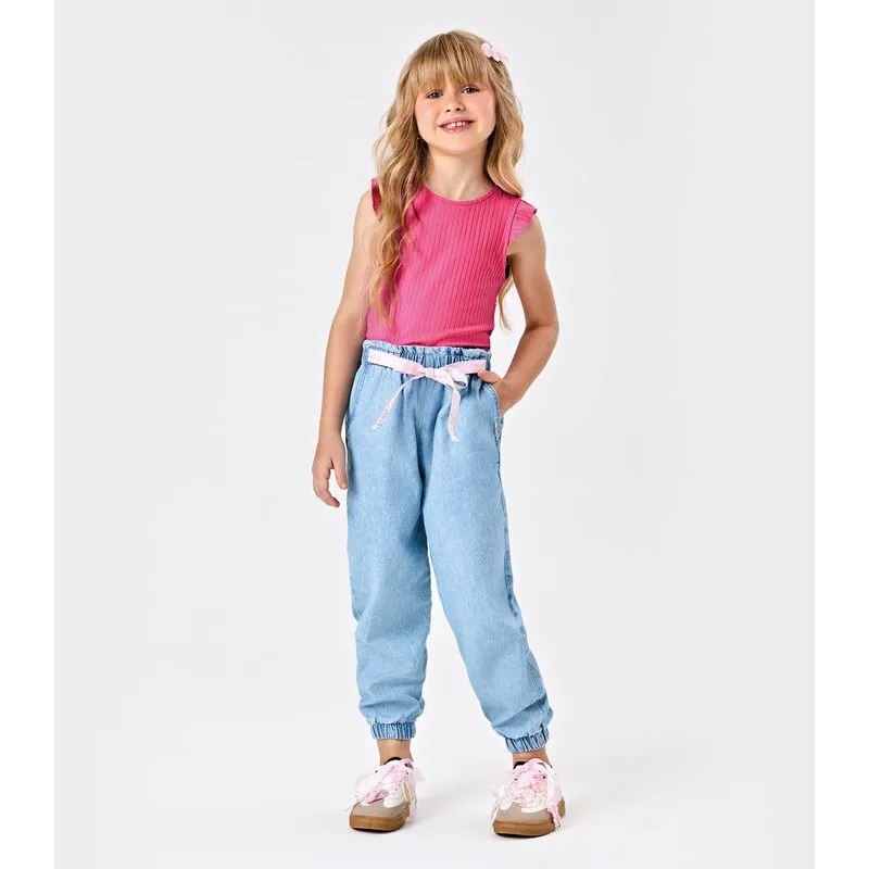 Calça Infantil Clochard Jeans Trick Nick Azul 4