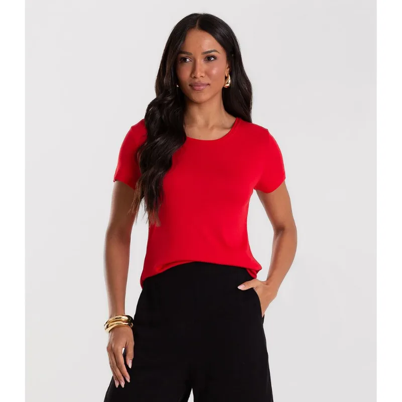 Blusa Feminina Básica Visco Tricot Rovitex Vermelho M
