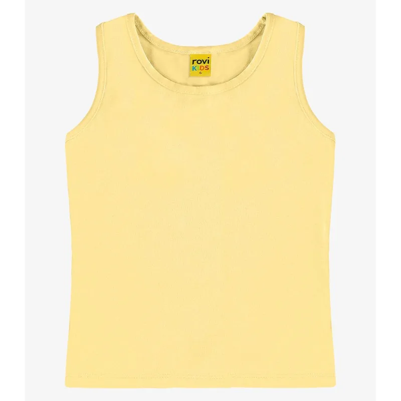 Regata Básica Infantil Feminina Rovi Kids Amarelo 16