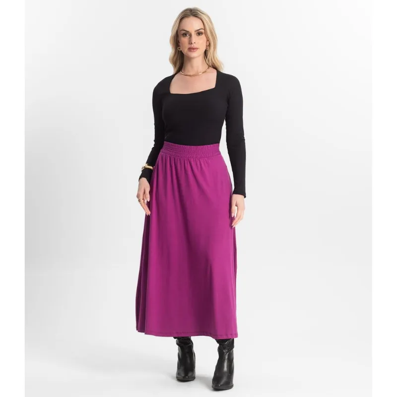 Saia Midi Feminina Select Roxo G