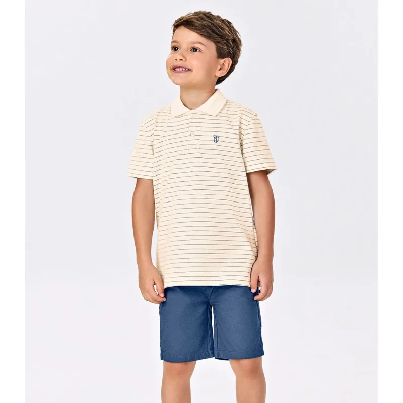 Conjunto Infantil Polo Com Bermuda Trick Nick Bege 1
