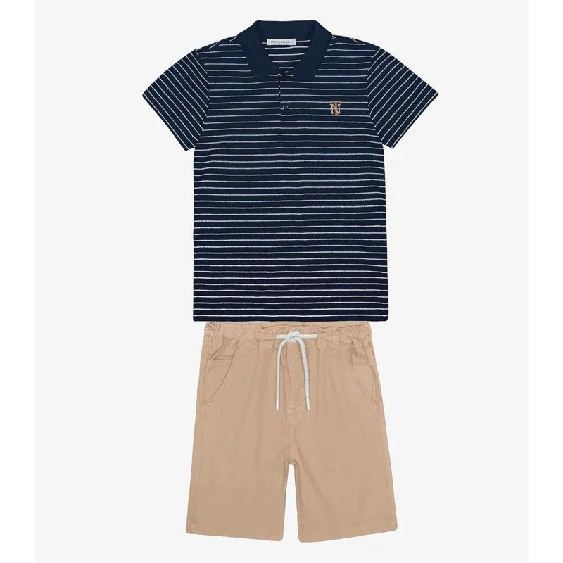 Conjunto Infantil Polo Com Bermuda Trick Nick Azul 2