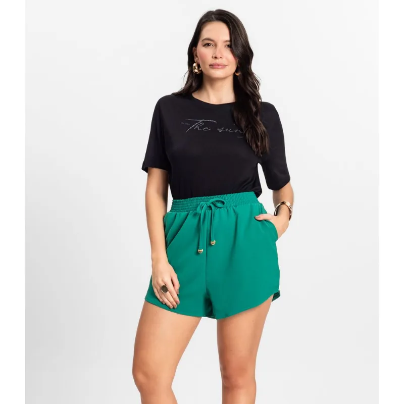 Shorts Feminino Molecotton de Vicose Rovitex Marrom GG