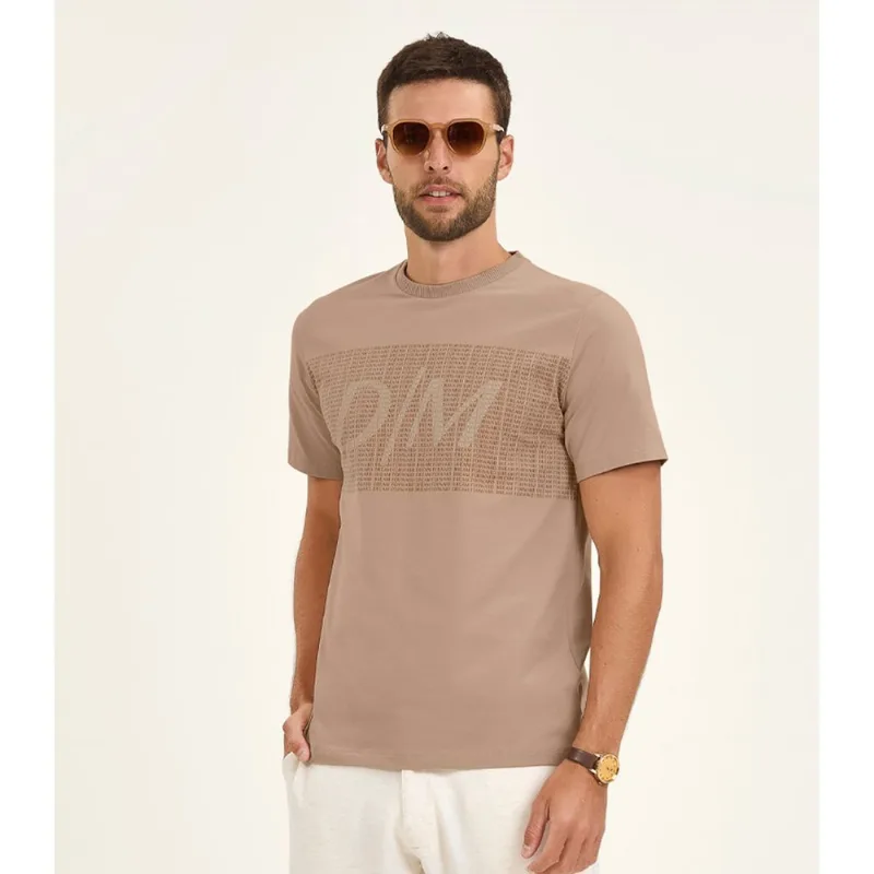 Camiseta Masculina Cotton Leve Diametro Marrom M