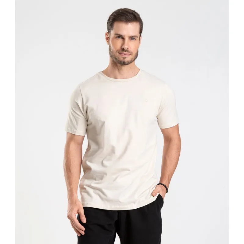 Camiseta Masculina Básica Diametro Bege G