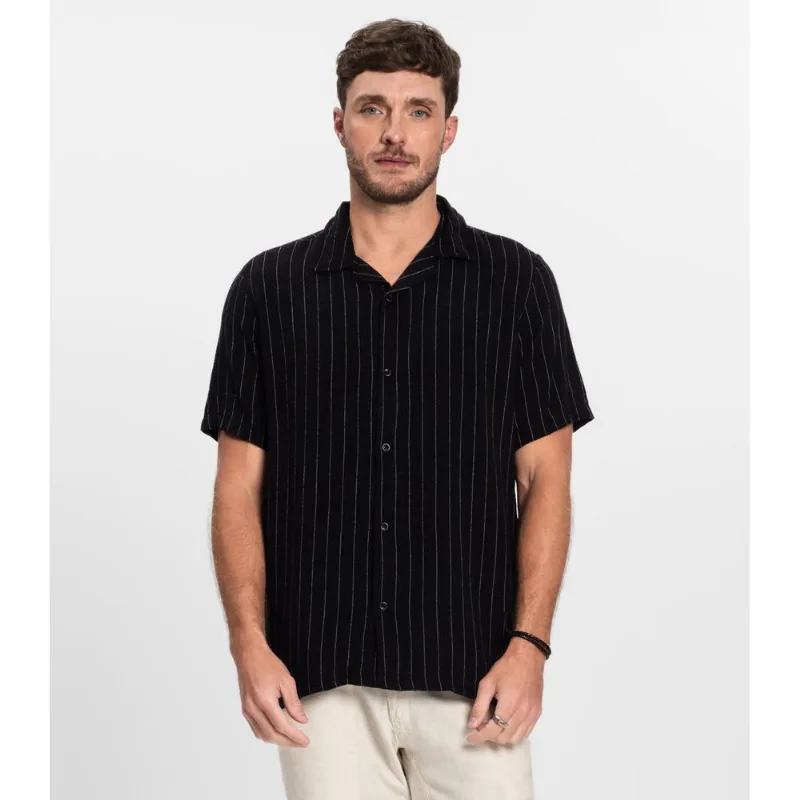 Camisa Masculina em Linho Diametro Preto P