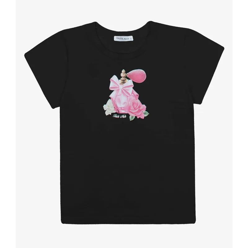 Blusa Infantil Feminina Cotton Trick Nick Preto 2