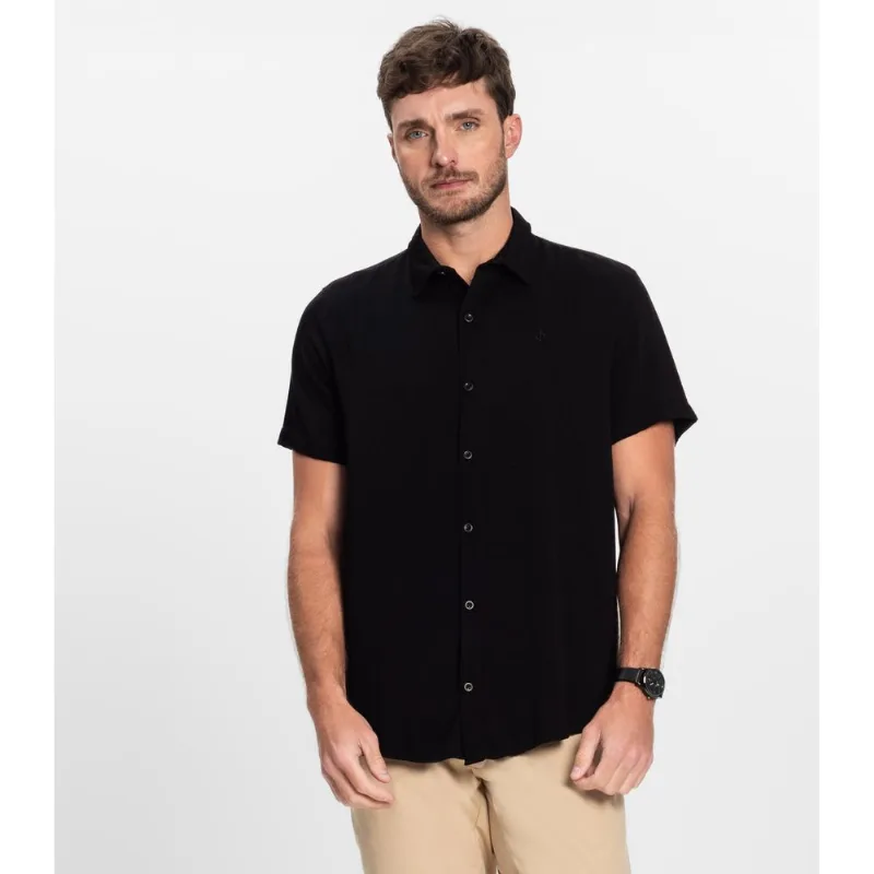 Camisa Masculina Manga Curta Diametro Preto P
