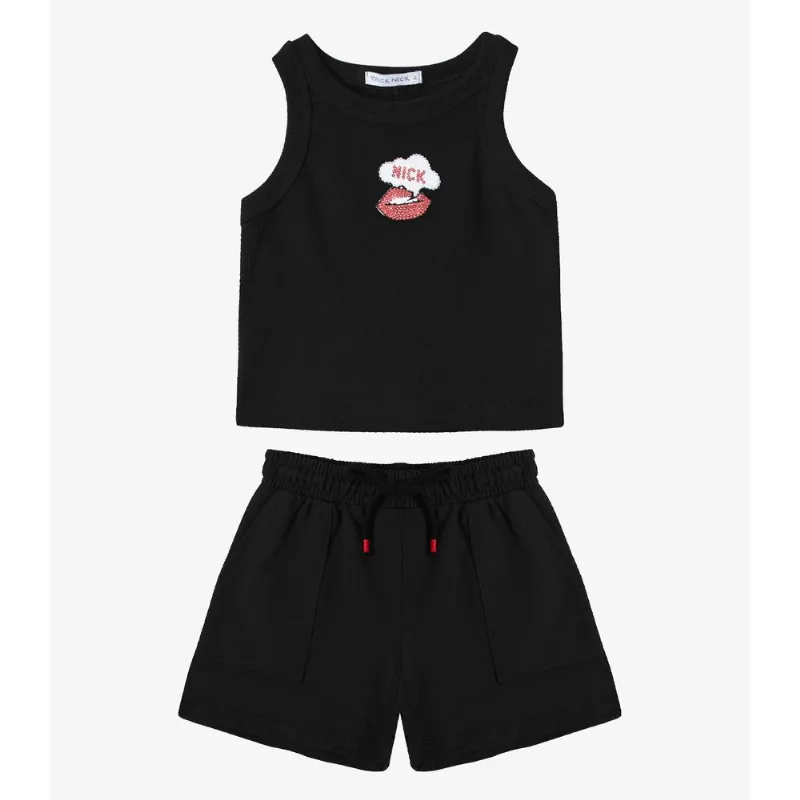 Conjunto Regata Com Shorts Infantil Trick Nick Preto 4
