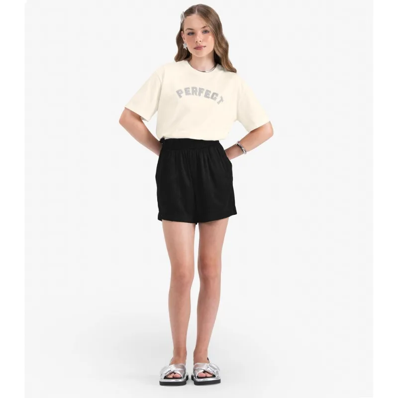 T- Shirt Juvenil em Meia Malha Minty Bege 16