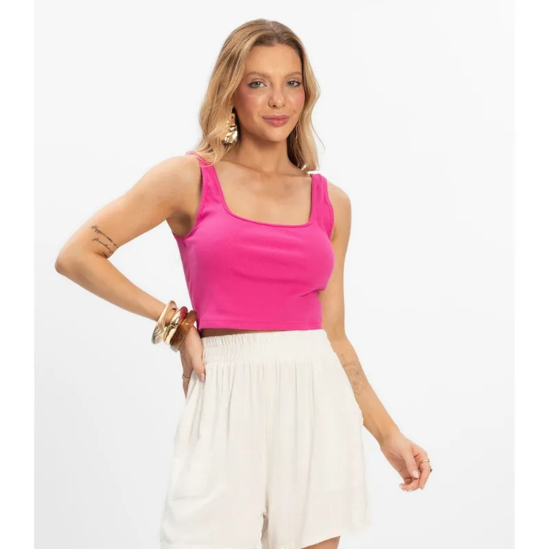 Top Básico Feminino em Ribana Rovitex Rosa G