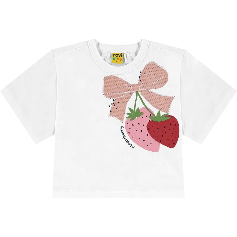 Blusa Infantil Manga Curta Rovi Kids Branco 12