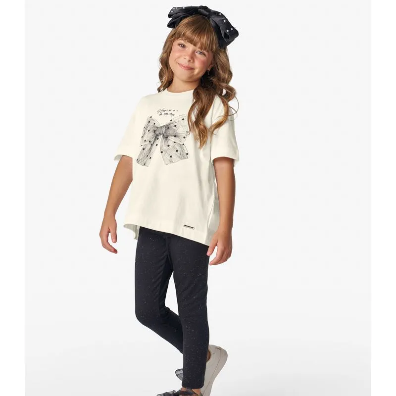 Legging Infantil Cotton Glitter Trick Nick Preto 14