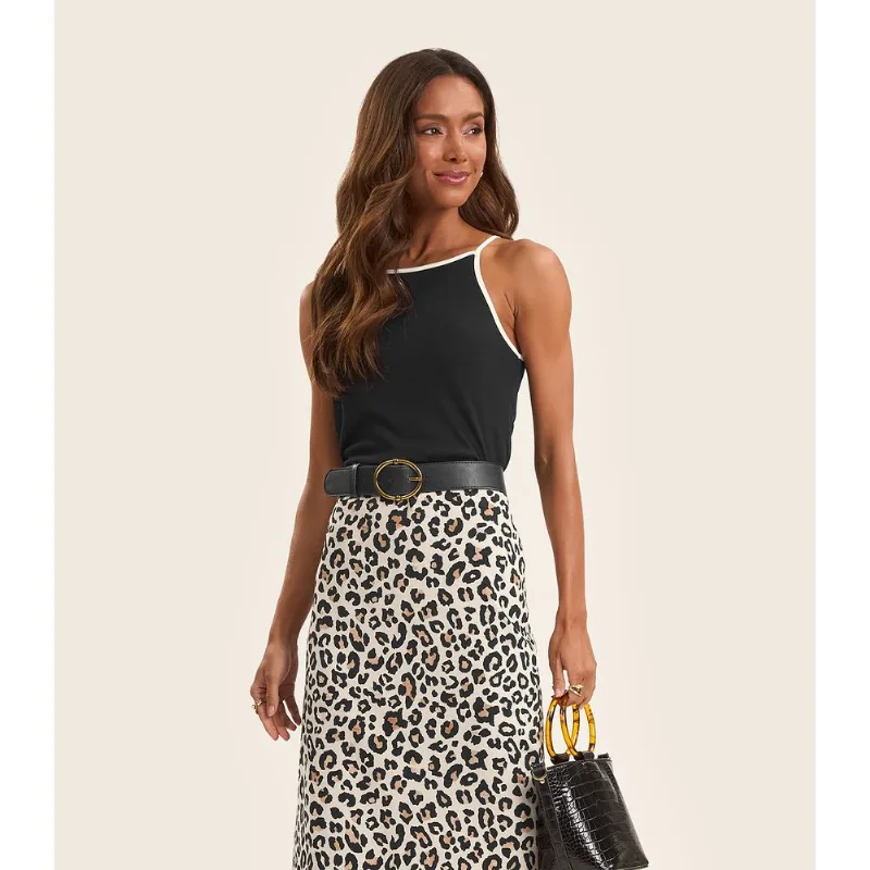 Regata Feminina em Ribana de Viscose Rovitex Preto GG