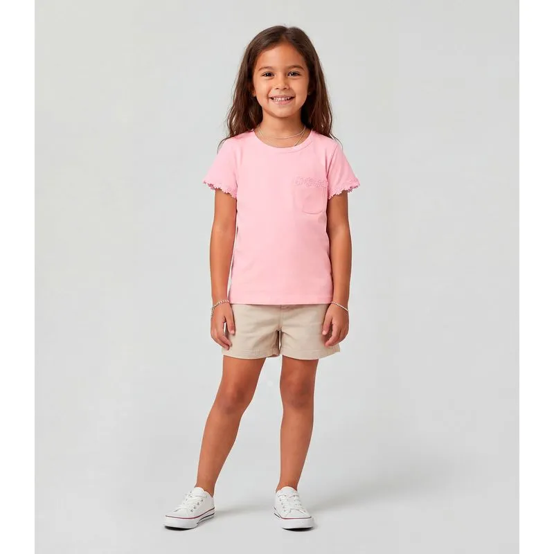 Blusa Feminina Infantil Em Meia Malha Trick Nick Rosa 6