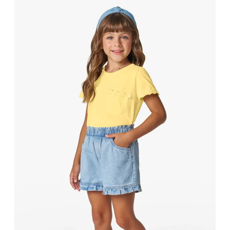 Blusa Feminina Infantil Em Meia Malha Trick Nick Baunilha 4