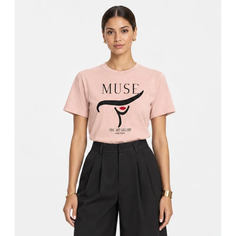 T- Shirt Feminina Manga Curta Endless Rosa P