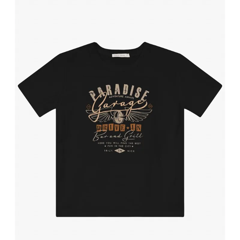 Camiseta Masculina em Meia Malha Trick Nick Preto 6