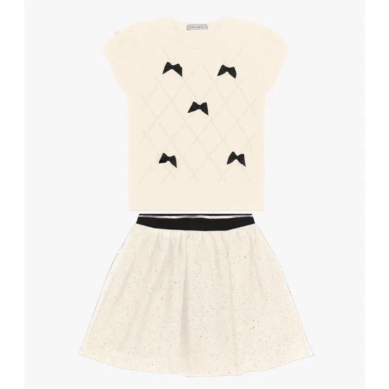 Conjunto Infantil Blusa com Saia Trick Nick Off White 8